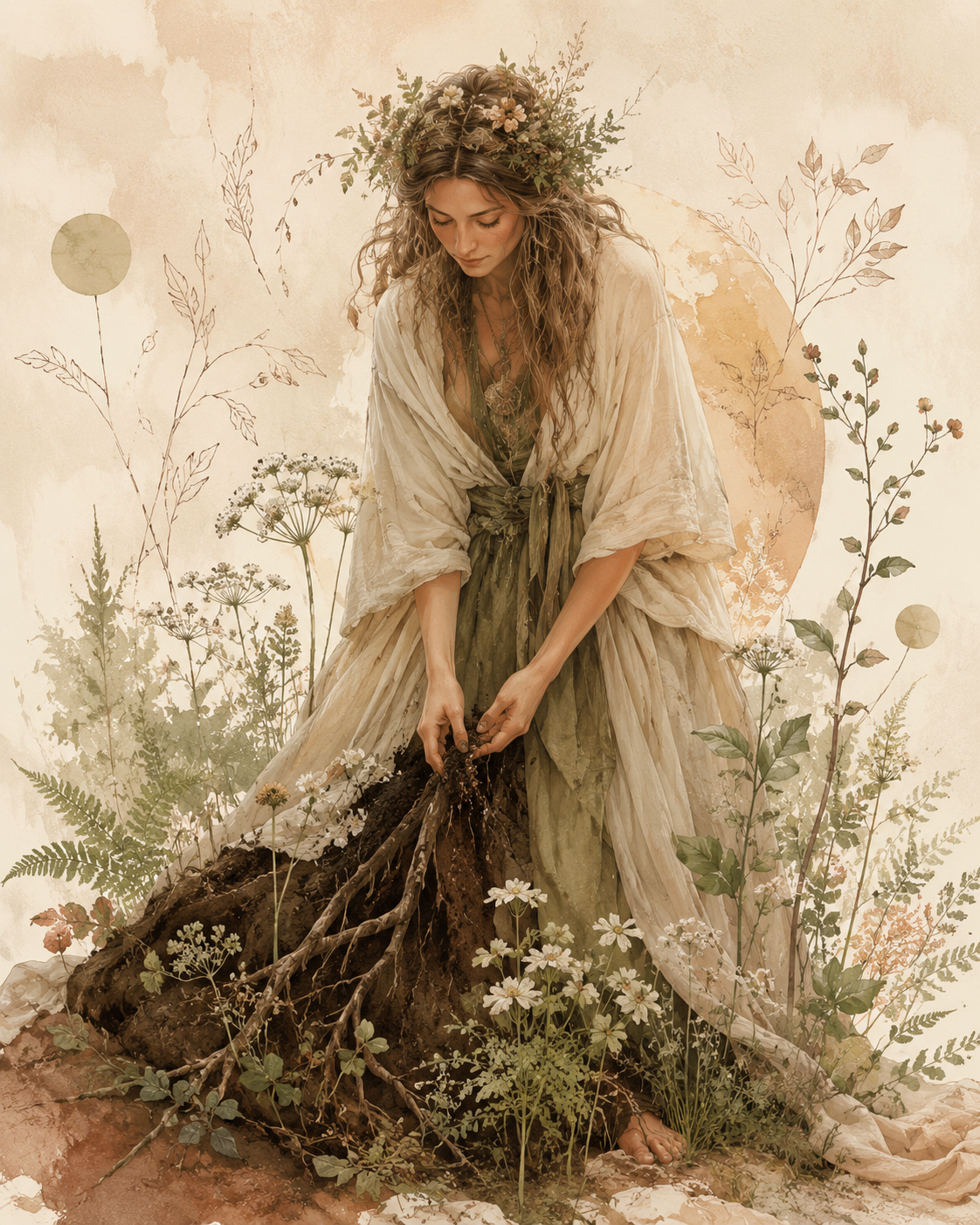 Žemyna — watercolour painting